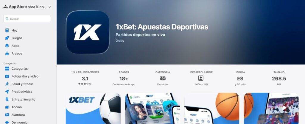 Instalaci&oacute;n en iOS 1xBet